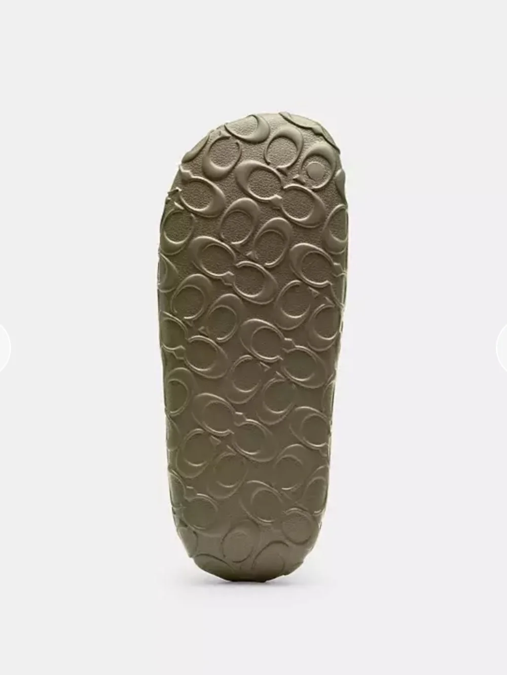Coach Olive Green Embossed Logo Slide